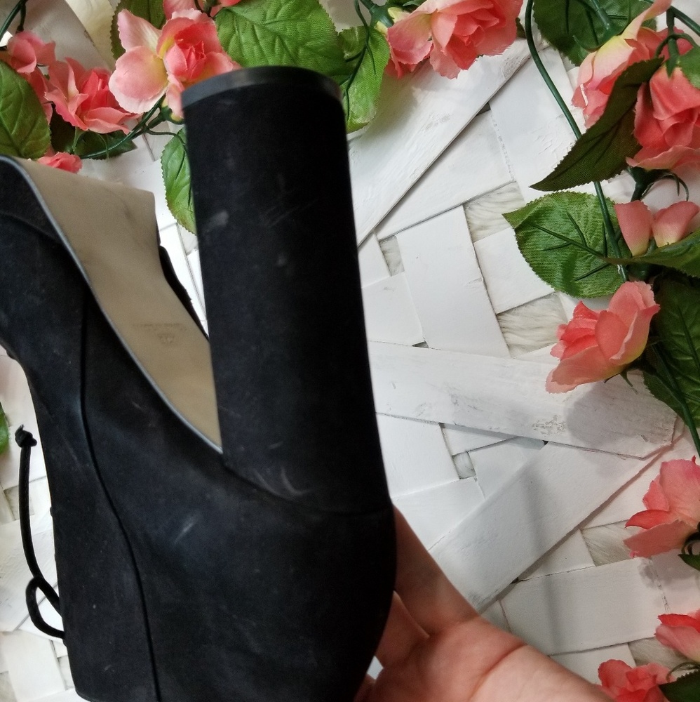 Steve Madden 9 suede black booty Jolte platform - Picture 6 of 8